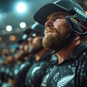 Captivating moment as a batsman executes a perfect cover drive at the stadium