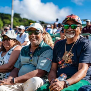 T20 World Cup 2024 Arnos Vale cricket stadium fans are enjoying the match