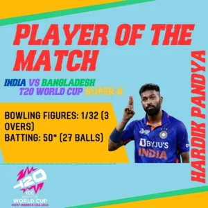 Player of the Match IND vs BAN 