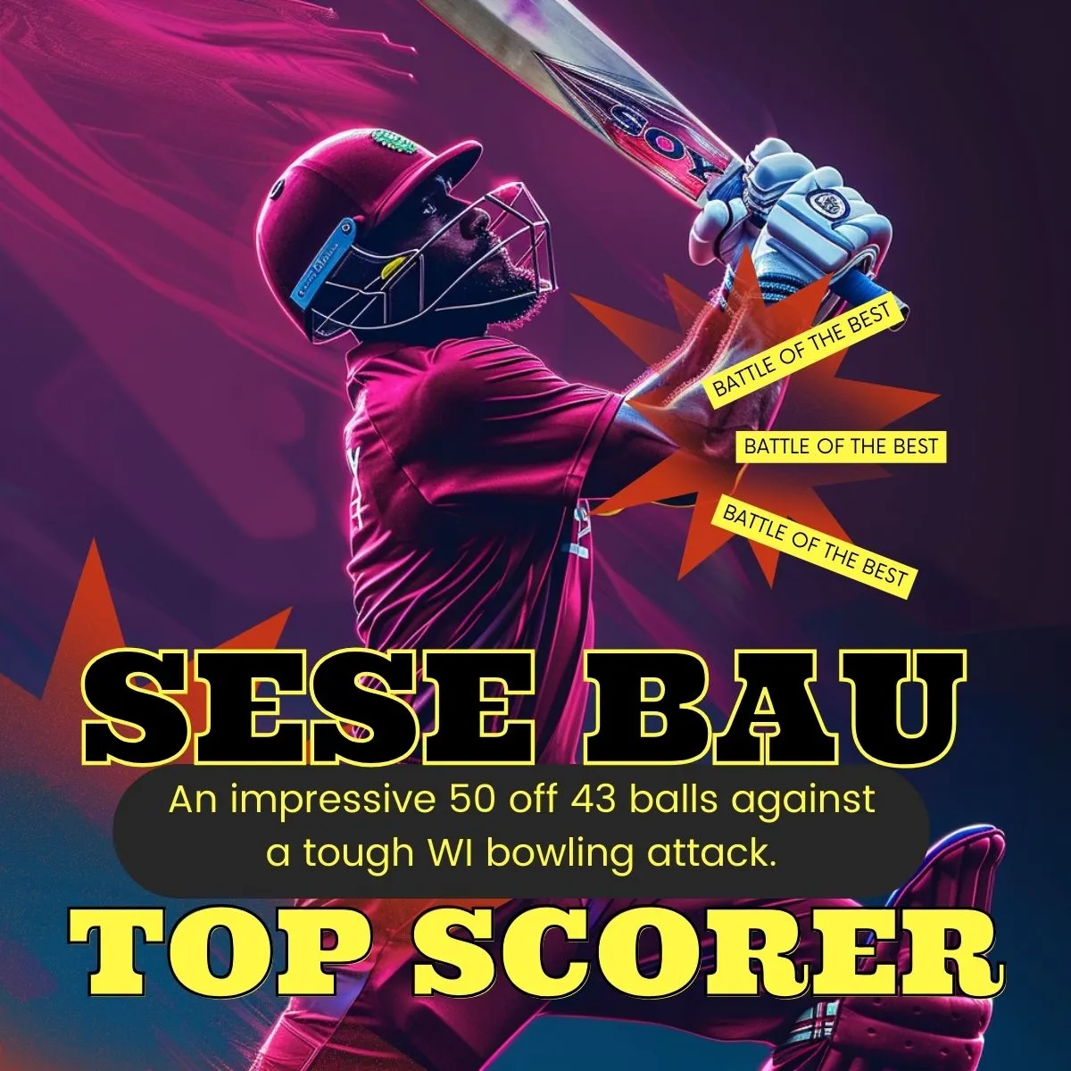 Top Scorer of PNG vs WI Match