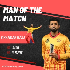 Sikandar Raza player of the match