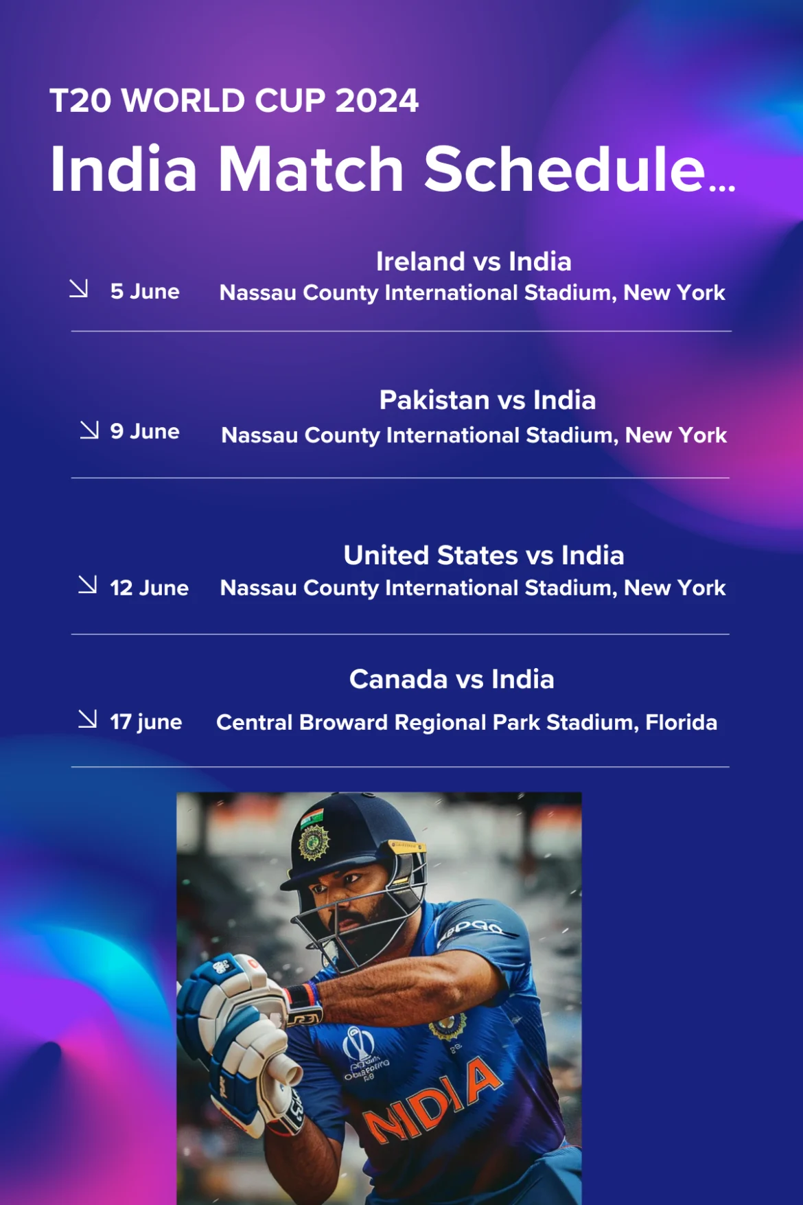 T20 world cup india match schedule
