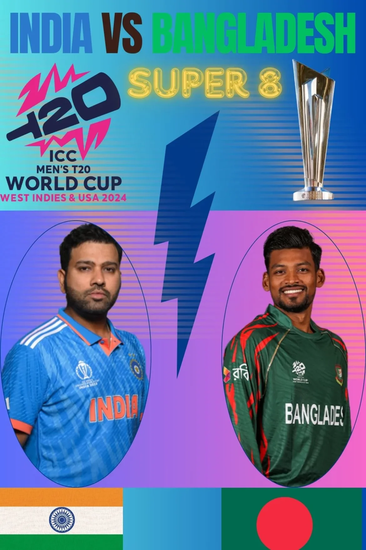 IND vs BAN t20 super 8 Match