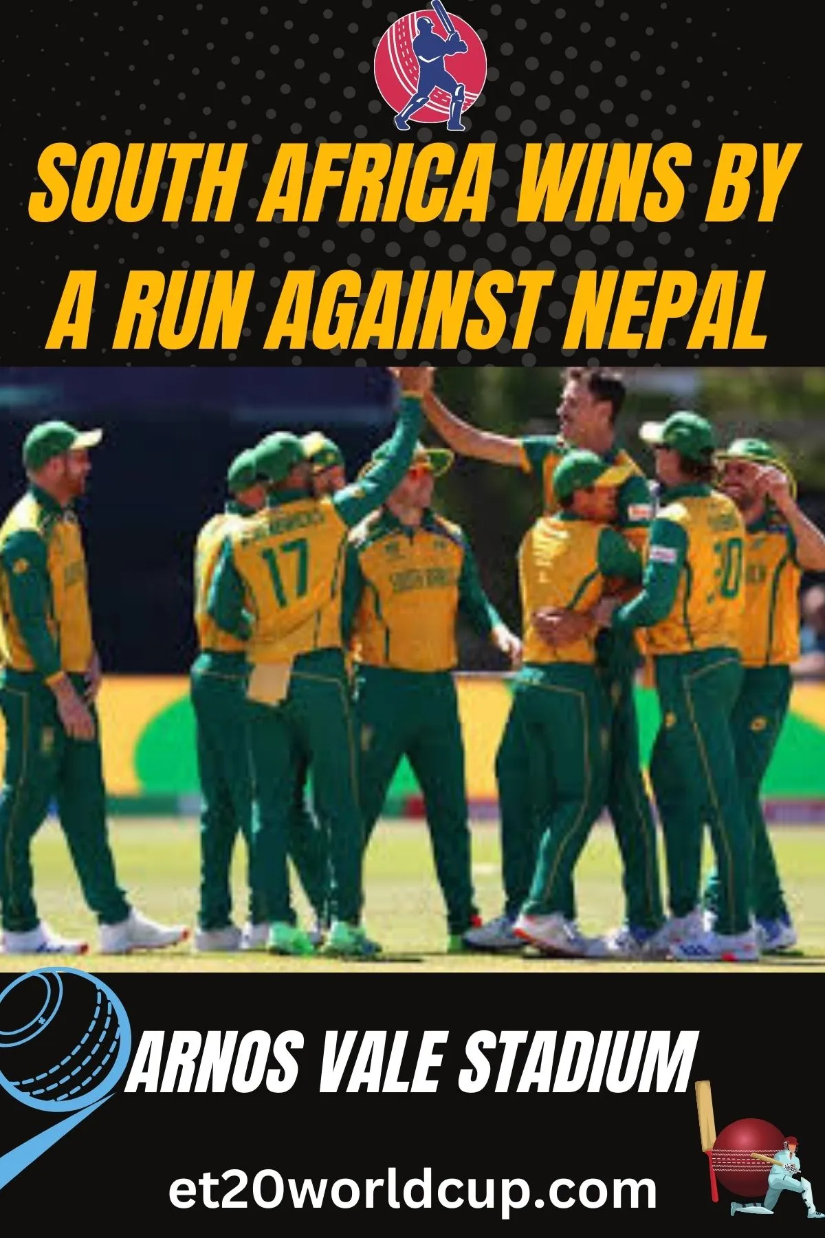 South Africa Wins by a Run Against Nepal in T20 World cup 2024
