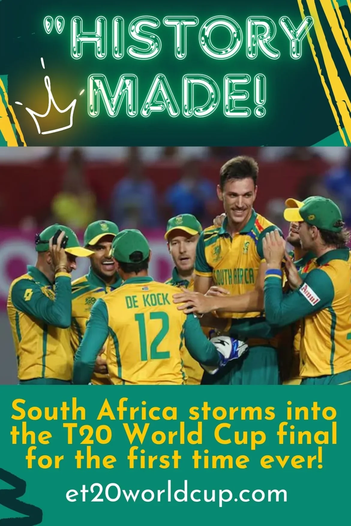 South Africa first time in T20 final