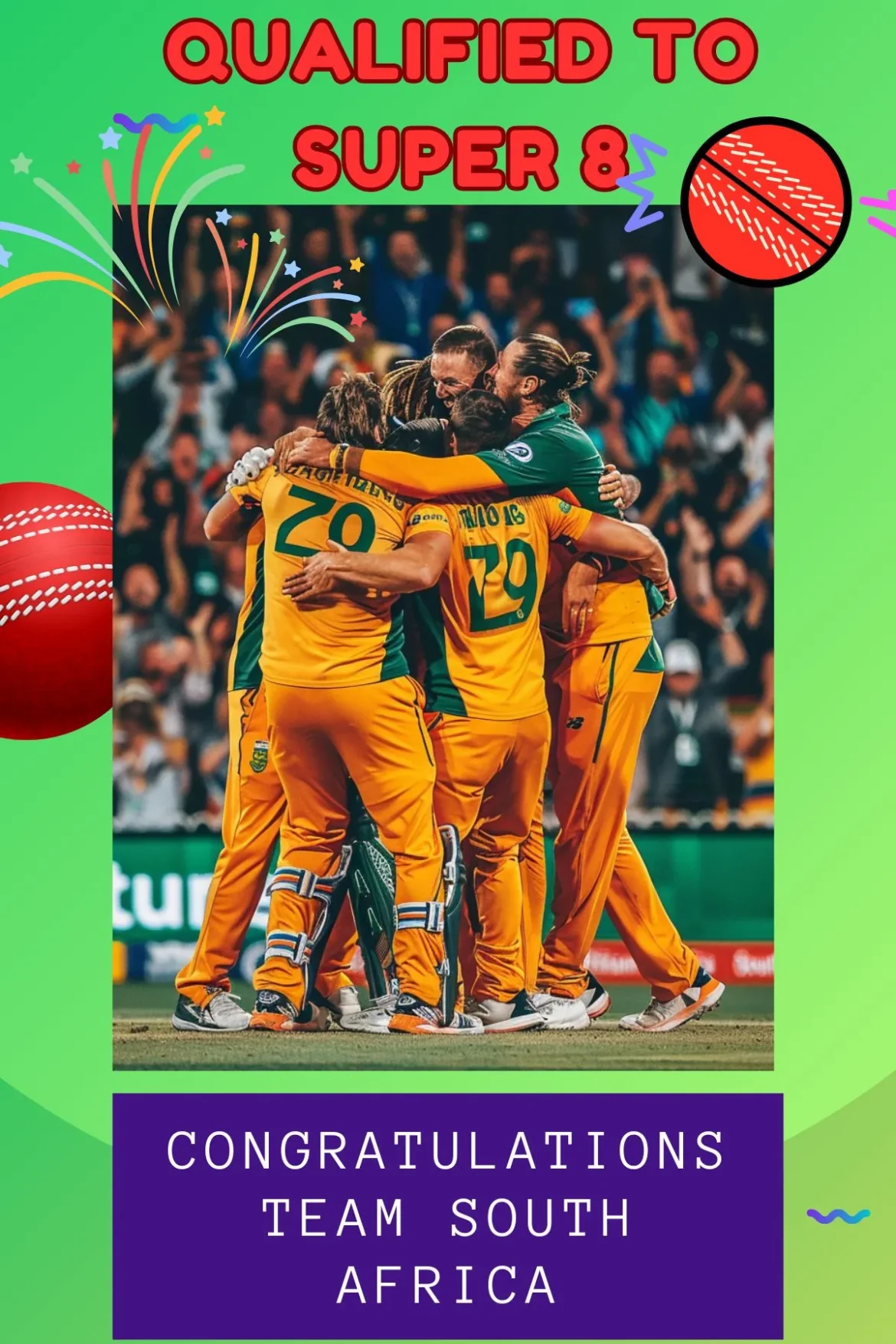 Team South Africa Qualified for super 8 stage