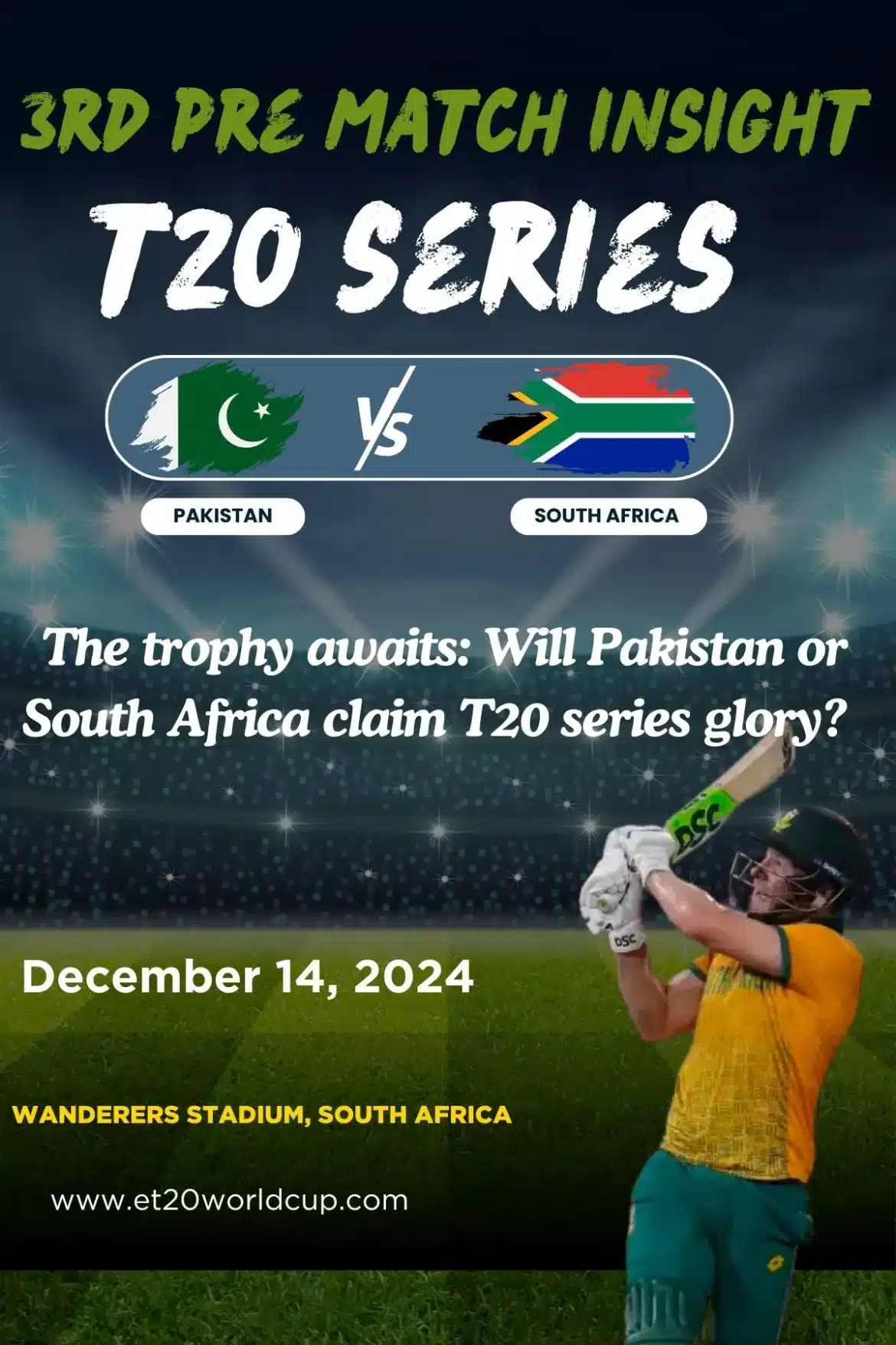 Exciting South Africa vs Pakistan T20 match at the Wanderers, featuring star players, thrilling action, and a highly anticipated cricket showdown.